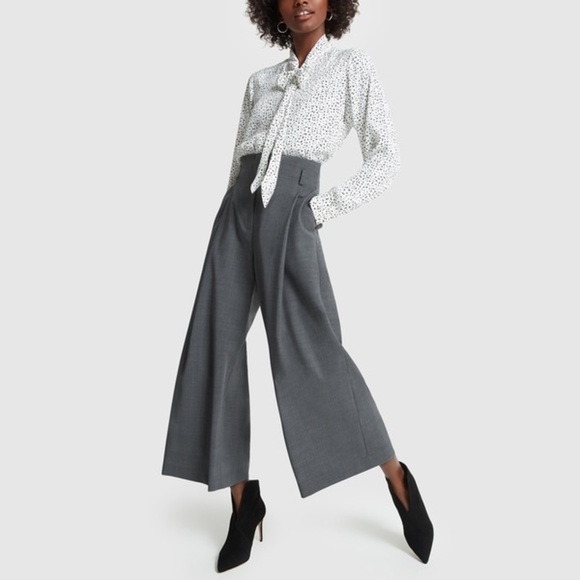 G. Label by Goop Barbara Silk Blend Tie Neck Button Down Blouse Sz 10 - Picture 16 of 16